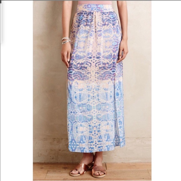 Anthropologie Gorgeous Silk Maxi Skirt NWT M - Picture 3 of 7